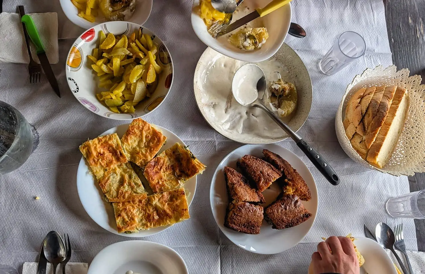 Local food served in a Peaks of the Balkans guesthouse