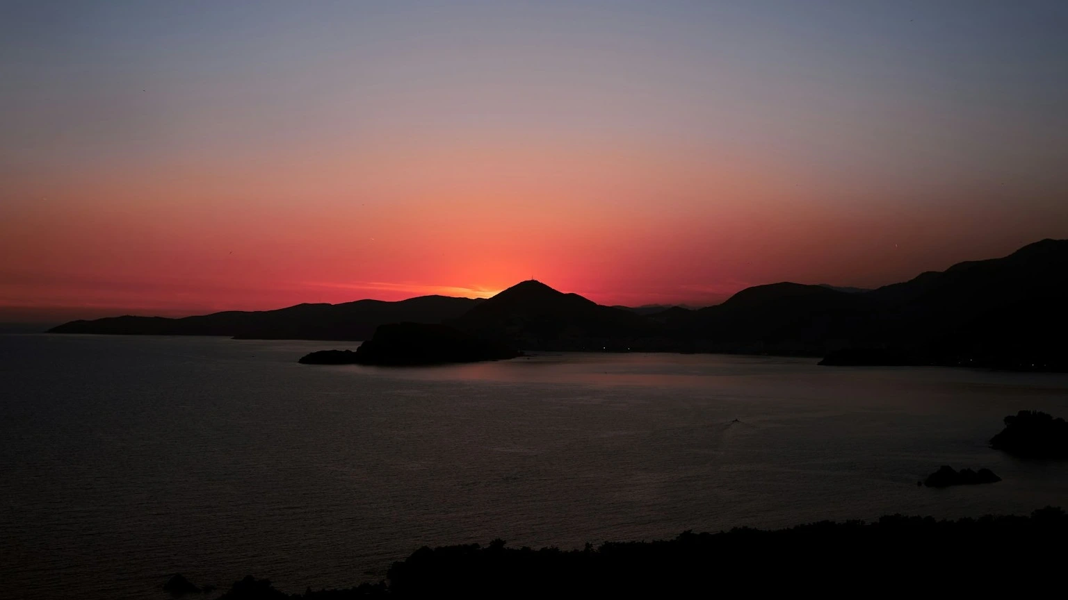 Sunset view over the Bay of Kotor